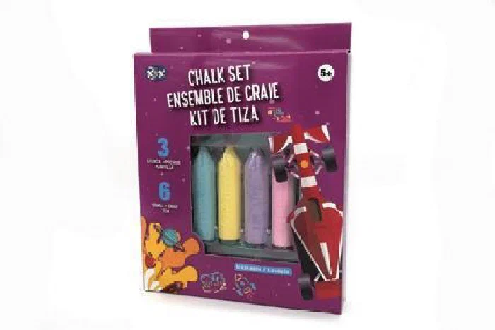 6pc Art Chalk with 3pc Stencils